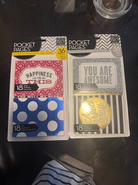 Me & My Big Ideas Pocket Pages Card Set - Pink, Blue, Silver, Gold